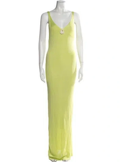 Pre-owned Baobab V-neck Long Dress W/ Tags In Green