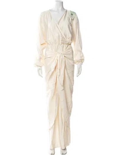 Pre-owned Baobab V-neck Long Dress W/ Tags In Neutral