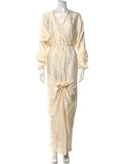 Pre-owned Baobab V-neck Long Dress W/ Tags In Neutrals