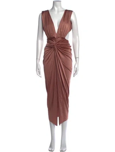 Pre-owned Baobab V-neck Midi Length Dress W/ Tags In Orange