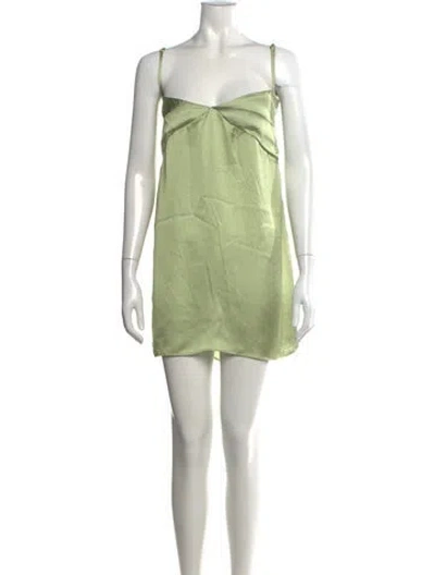 Pre-owned Baobab V-neck Mini Dress In Green