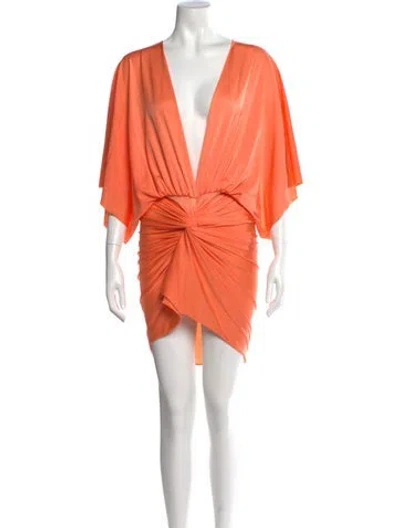 Pre-owned Baobab V-neck Mini Dress In Orange