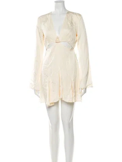 Pre-owned Baobab V-neck Mini Dress W/ Tags In Neutral