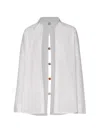 Baobab Wayra Resin-stones Back-slit Shirt In White