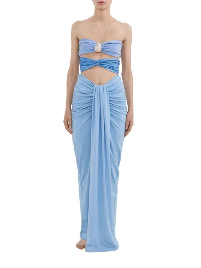Baobab Women's Sarakiniko Giselle Draped Strapless Maxi Dress In Multi