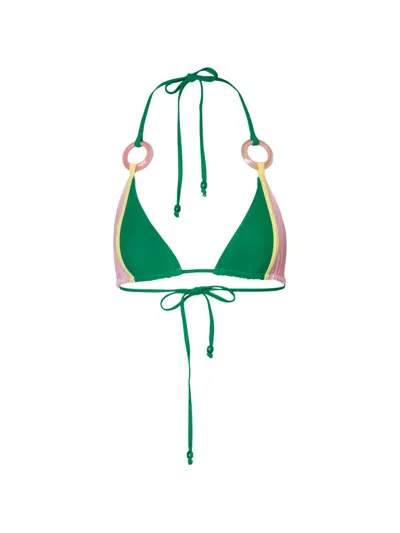 Baobab Zul Ring-detail Triangle Bikini Top In Green