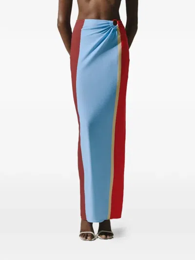 Baobab Zur Ring-detail Ruched Maxi Skirt In Multi