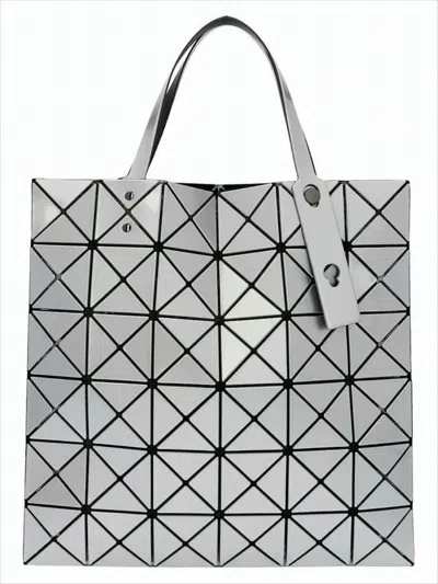 Baobao Geometric Tote Bag With Reflective Finish In White