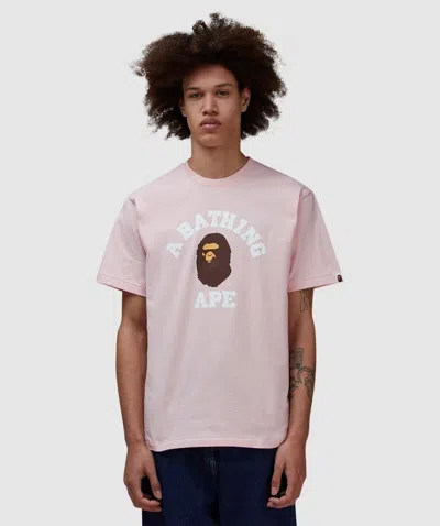 Bape - A Bathing Ape College T-shirt In Pink