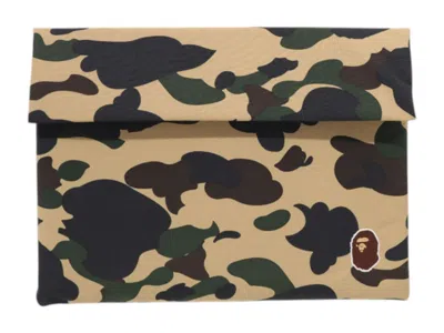 Pre-owned Bape 1st Camo 13 Inch Pc Case In Yellow