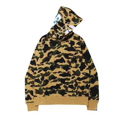 Pre-owned Bape 1st Camo 2nd Ape Pullover Hoodie 'yellow' | Men's Size M