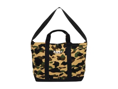 Pre-owned Bape 1st Camo 2way Tote Bag In Yellow