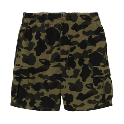 Pre-owned Bape 1st Camo 6 Pocket Sweatshorts 'green'