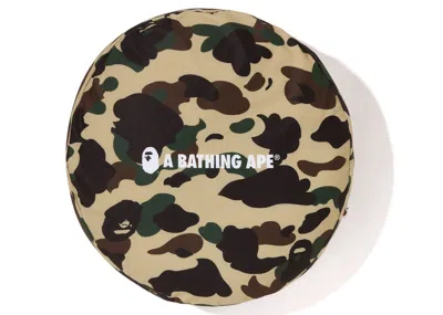 Pre-owned Bape 1st Camo A Bathing Ape Circle Fluffy Beads Cushion In Yellow