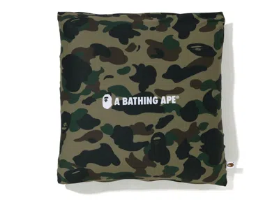 Pre-owned Bape 1st Camo A Bathing Ape Square Fluffy Beads Cushion In Green
