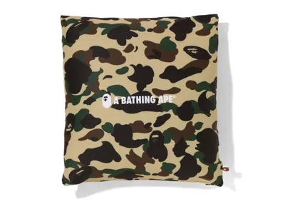 Pre-owned Bape 1st Camo A Bathing Ape Square Fluffy Beads Cushion In Yellow