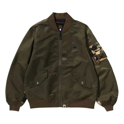 Pre-owned Bape 1st Camo Bomber Jacket 'olive Drab' | Green | Men's Size M