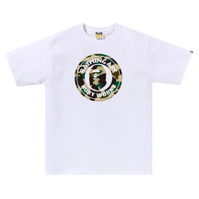 Pre-owned Bape 1st Camo Busy Works Tee 'white' | Men's Size Xxl