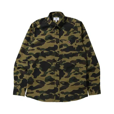 Pre-owned Bape 1st Camo Button Down Shirt 'green'