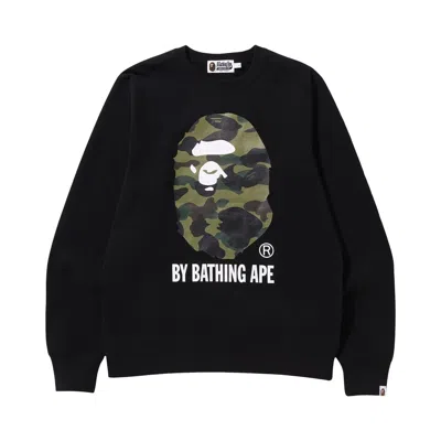 Pre-owned Bape 1st Camo By Bathing Ape Crewneck 'black'