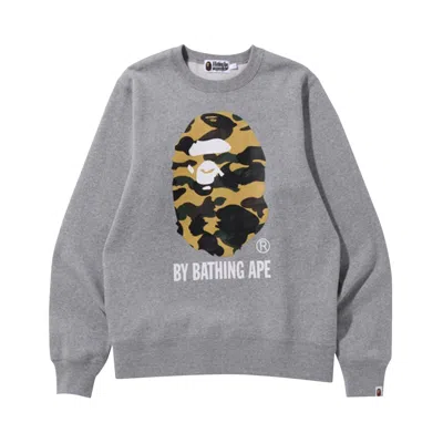 Pre-owned Bape 1st Camo By Bathing Ape Crewneck 'grey' | Men's Size Xl In Gray