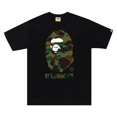 Pre-owned Bape 1st Camo By Bathing Ape Tee 'black/green'