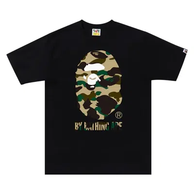 Pre-owned Bape 1st Camo By Bathing Ape Tee 'black/yellow'