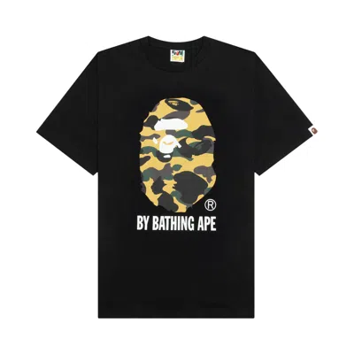Pre-owned Bape 1st Camo By Bathing Ape Tee 'black/yellow'