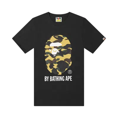 Pre-owned Bape 1st Camo By Bathing Ape Tee 'black/yellow' | Men's Size Xl