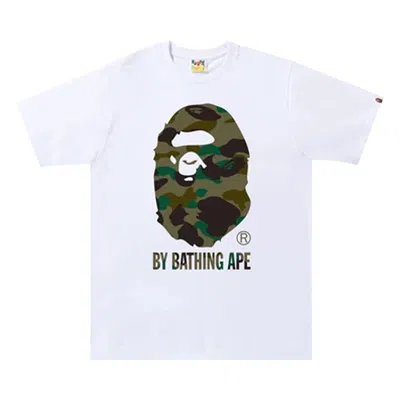 Pre-owned Bape 1st Camo By Bathing Ape Tee 'white/green'