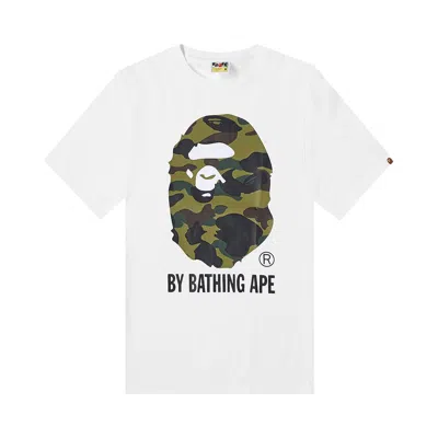 Pre-owned Bape 1st Camo By Bathing Ape Tee 'white/green'