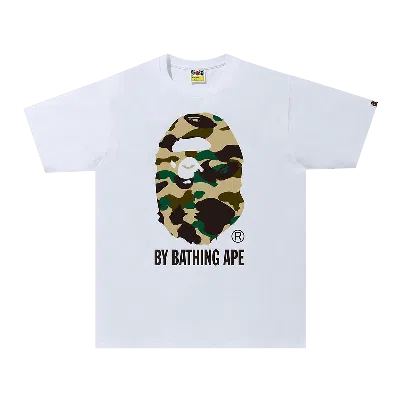 Pre-owned Bape 1st Camo By Bathing Ape Tee 'white/yellow'
