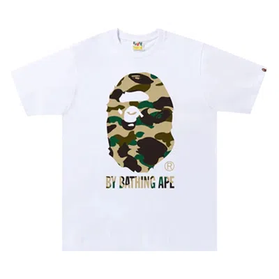 Pre-owned Bape 1st Camo By Bathing Ape Tee 'white/yellow'