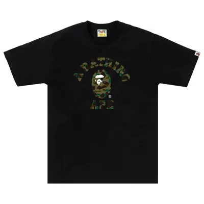 Pre-owned Bape 1st Camo College Tee 'black/green' | Men's Size Xl