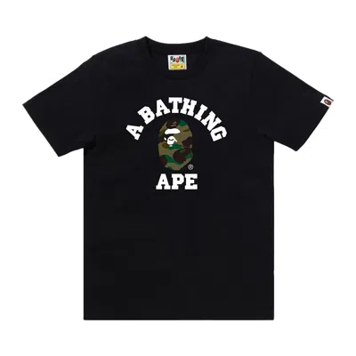 Pre-owned Bape 1st Camo College Tee 'black/yellow' | Men's Size M