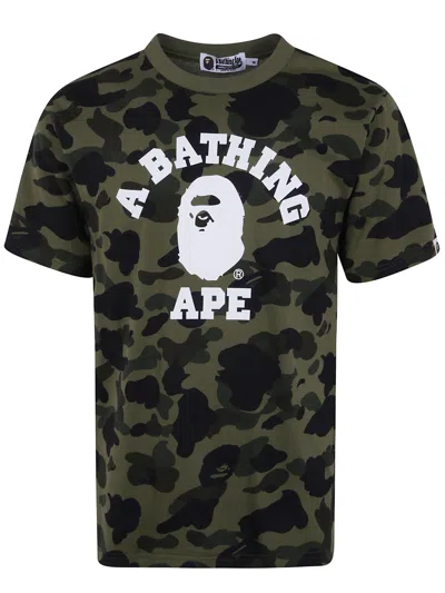 Bape "1st Camo College" Tee In Green