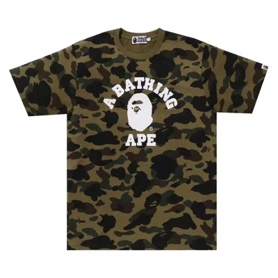 Pre-owned Bape 1st Camo College Tee 'green' | Men's Size Xxl