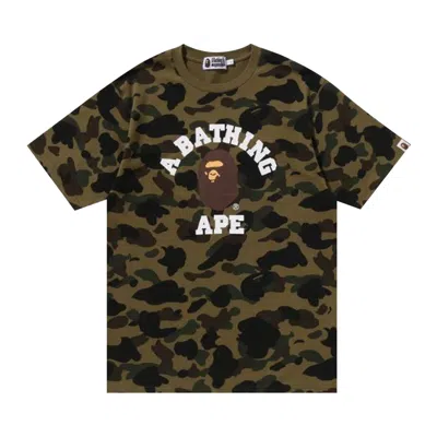 Pre-owned Bape 1st Camo College Tee 'green' | Men's Size Xxl