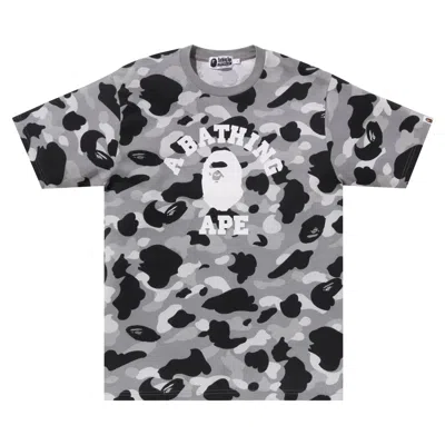 Pre-owned Bape 1st Camo College Tee 'grey' | Men's Size Xl In Gray