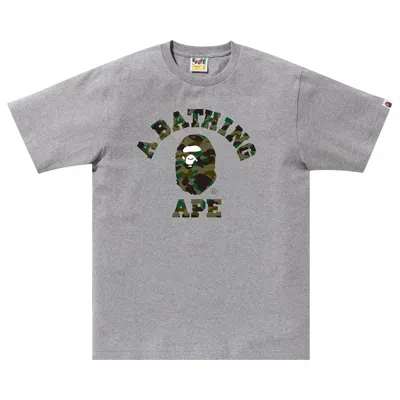 Pre-owned Bape 1st Camo College Tee 'grey/green'
