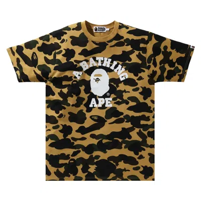 Pre-owned Bape 1st Camo College Tee (online Exclusive) 'yellow' | Men's Size L
