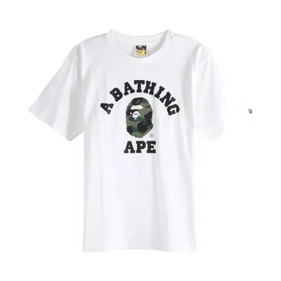 Pre-owned Bape 1st Camo College Tee 'white' | Men's Size S
