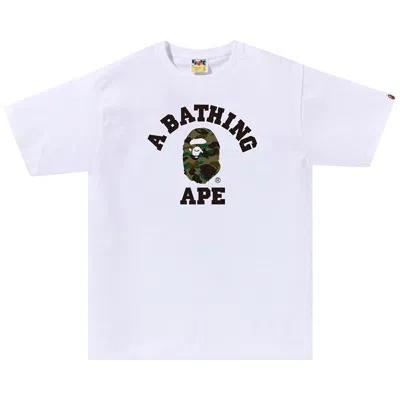 Pre-owned Bape 1st Camo College Tee 'white/green'