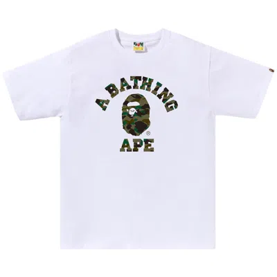 Pre-owned Bape 1st Camo College Tee 'white/green' | Men's Size L
