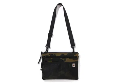 Pre-owned Bape 1st Camo Cordura Sacoche In Green