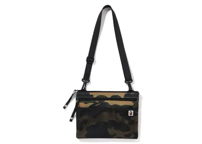 Pre-owned Bape 1st Camo Cordura Sacoche In Yellow