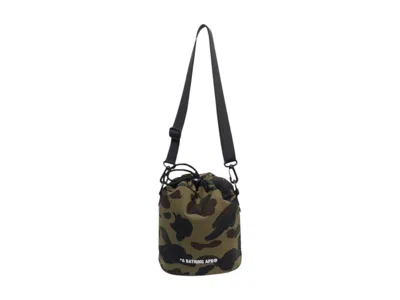 Pre-owned Bape 1st Camo Drawstring Bag In Green