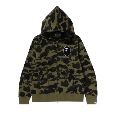 Pre-owned Bape 1st Camo Full Zip Hoodie 'green'