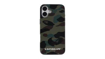 Pre-owned Bape 1st Camo Iphone 16 Plus Case In Green