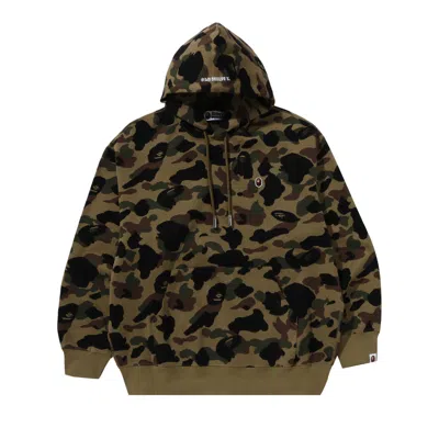 Pre-owned Bape 1st Camo Jacquard One Point Relaxed Fit Pullover Hoodie 'green' | Men's Size M